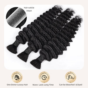 1# Deep Wave Human Hair Bulk