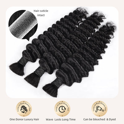 1# Deep Wave Human Hair Bulk