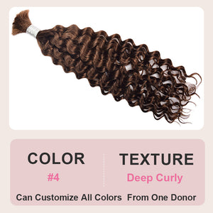 4# Deep Curly Human Hair Bulk