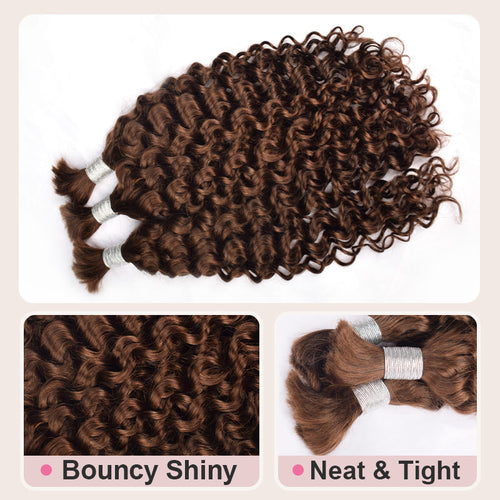 4# Deep Curly Human Hair Bulk