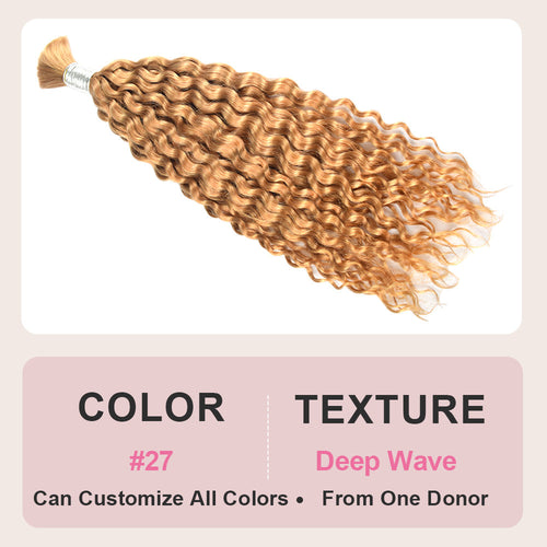 27# Deep Wave Human Hair Bulk