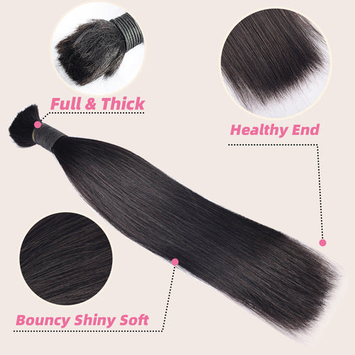 1B# Straight Human Hair Bulk