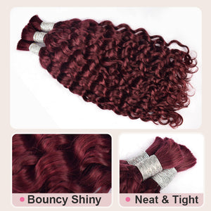 99J# Deep Curly Human Hair Bulk