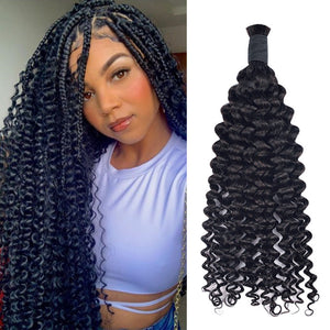 1B# Deep Curly Human Hair Bulk