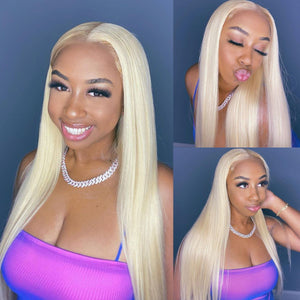 11A 613# Straight Human Hair 13x4 Lace Front Wig - AliNybeauty
