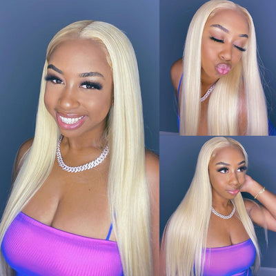 11A 613# Straight Human Hair 13x4 Lace Front Wig - AliNybeauty