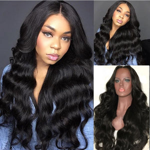 11A Body Wave Human Hair 180% Density Lace Closure Wig - AliNybeauty