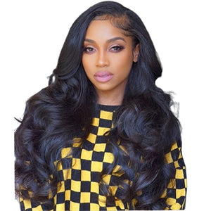 11A Body Wave Human Hair 180% Density Lace Closure Wig - AliNybeauty