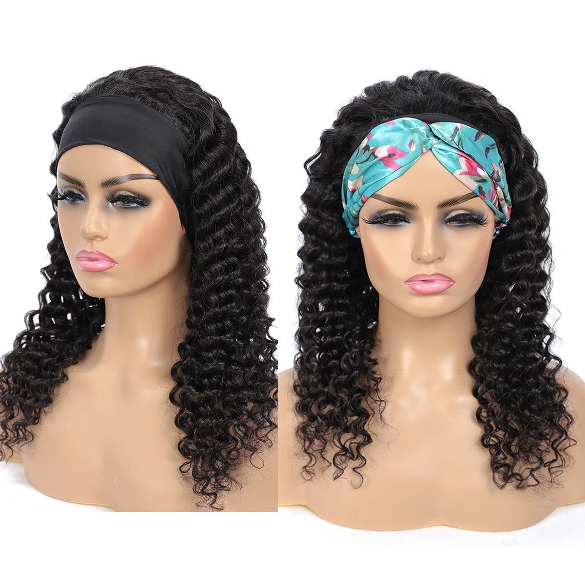 11A Deep Wave Human Hair 180% Density Headband Wig - AliNybeauty