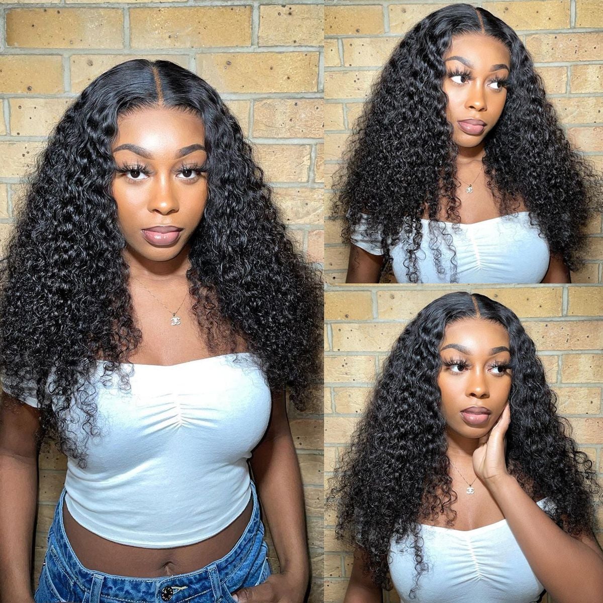 11A Jerry Curly Human Hair 180% Density 4x4 Lace Closure Wig - AliNybeauty