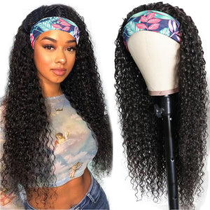 11A Jerry Curly Raw Mink Brazilian Human Hair Headband Wig - AliNybeauty