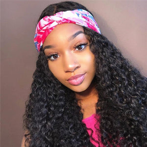 11A Jerry Curly Raw Mink Brazilian Human Hair Headband Wig - AliNybeauty