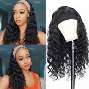 11A Loose Deep Wave Mink Brazilian Human Hair Headband Wig - AliNybeauty