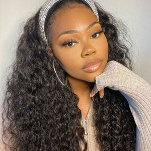 11A Loose Deep Wave Mink Brazilian Human Hair Headband Wig - AliNybeauty