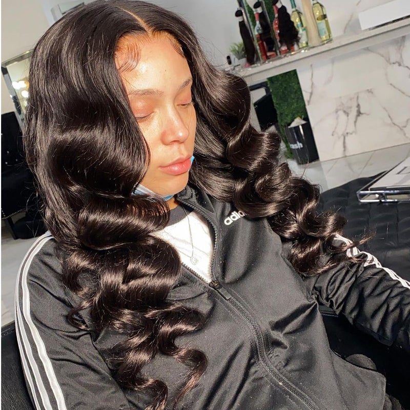11A Loose Wave Human Hair 4x4 Lace Closure Wig - AliNybeauty