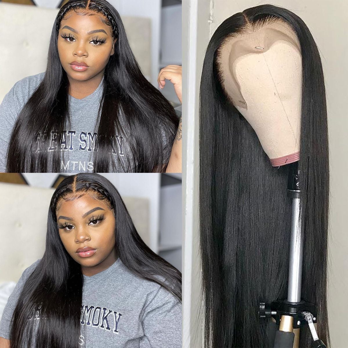 11A Straight Human Hair 180% Density 13x4 13x6 Lace Front Wig - AliNybeauty