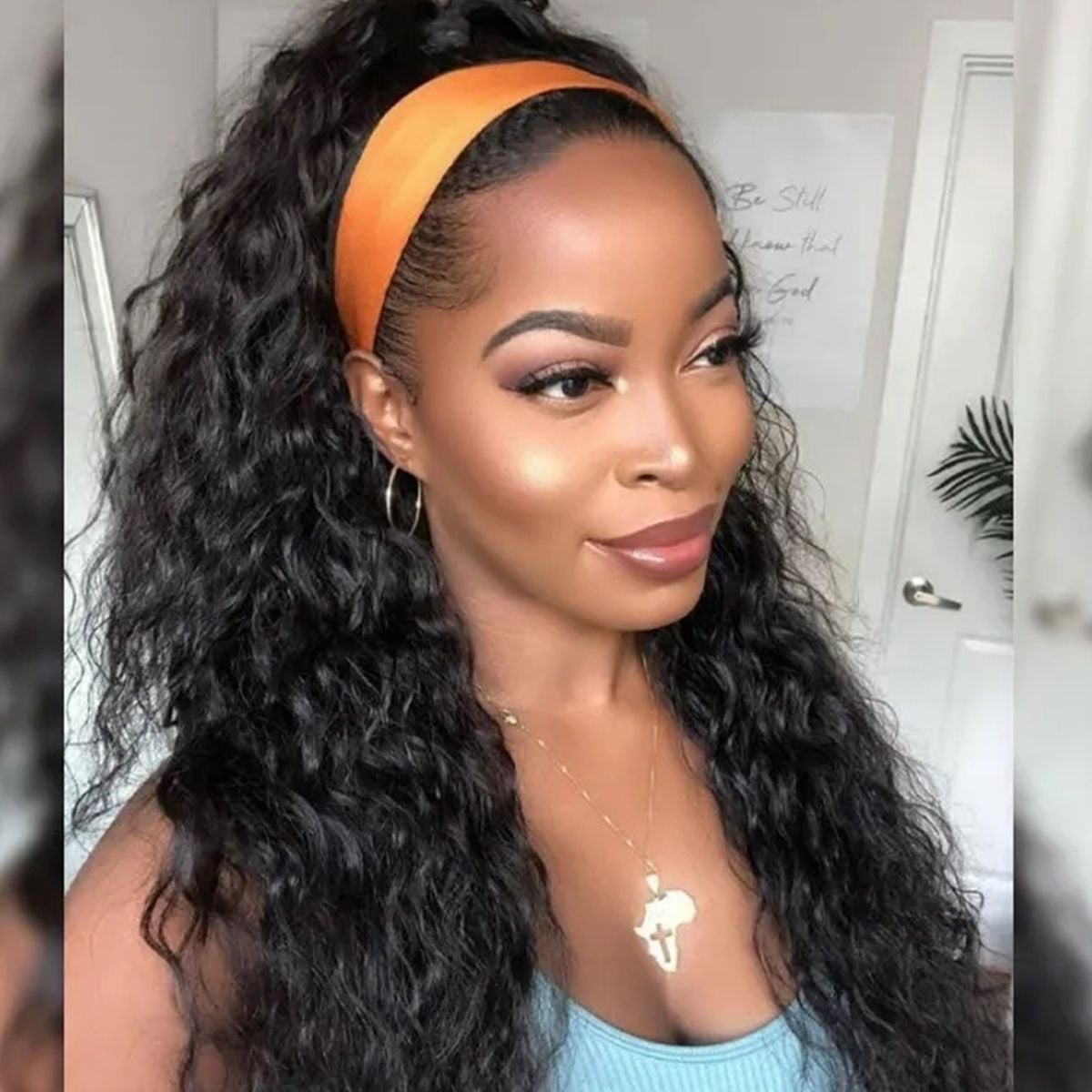 11A Water Wave Human Hair 180% Density Headband Wig - AliNybeauty
