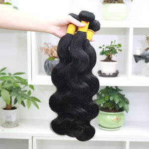 12A Body Wave Brazilian Human Hair 3 Bundles With 4x4 Closure - AliNybeauty