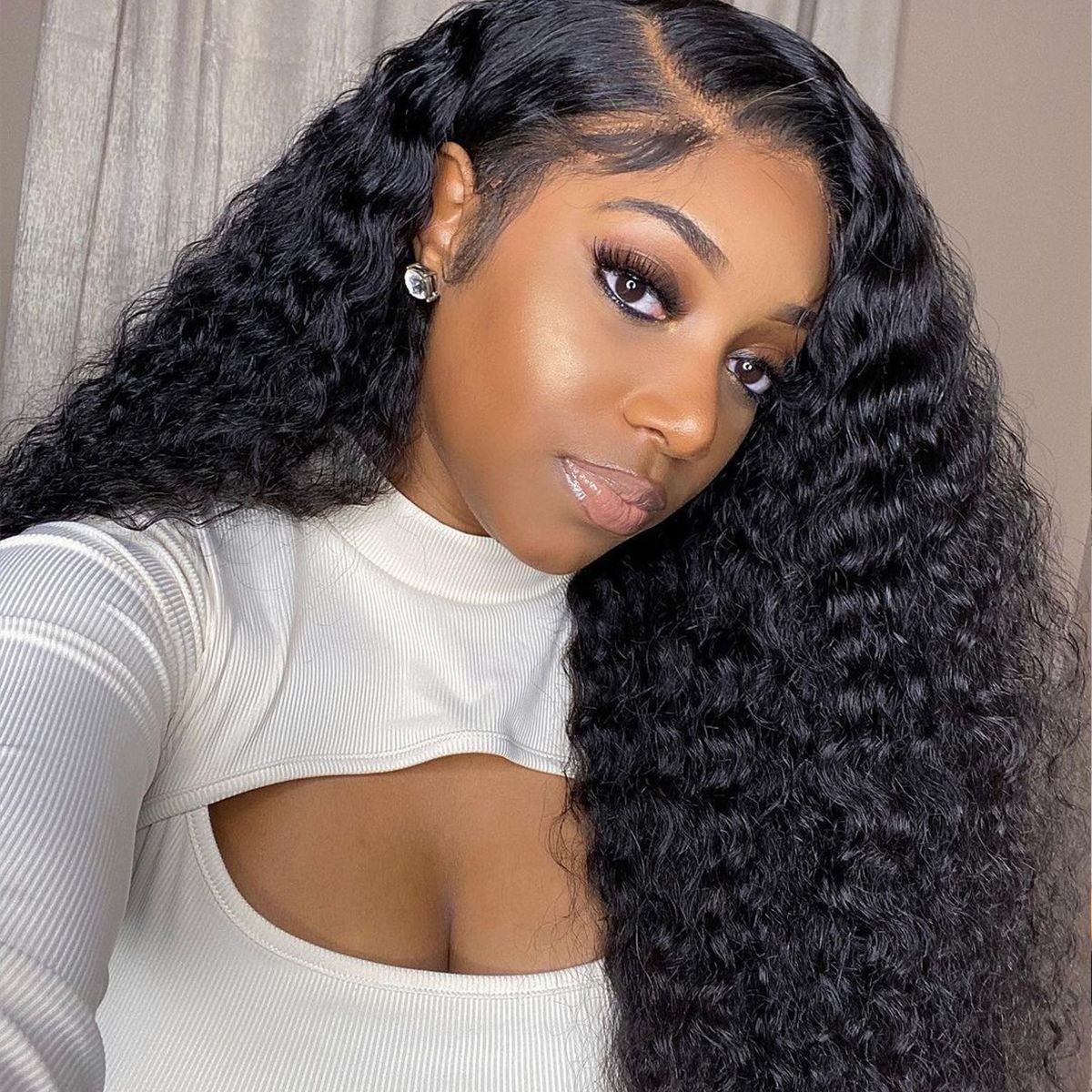 12A Deep Wave Human Hair 180% Density 4x4 Lace Closure Wig - AliNybeauty