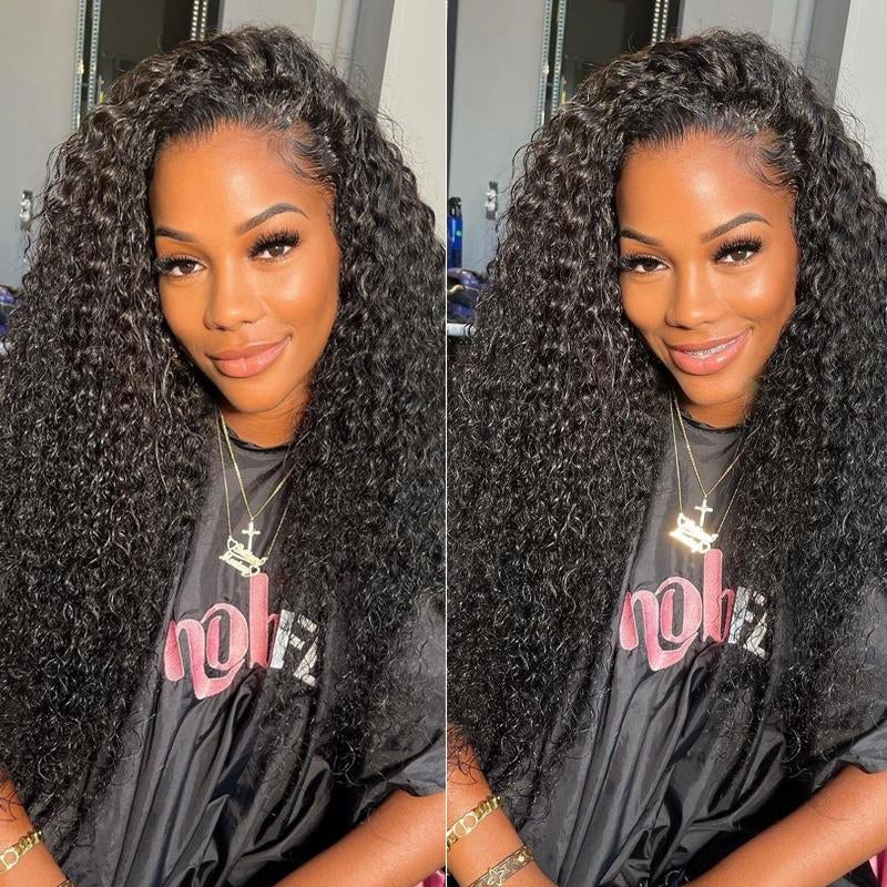 12A Jerry Curly Human Hair 13x4 Lace Front Wig - AliNybeauty