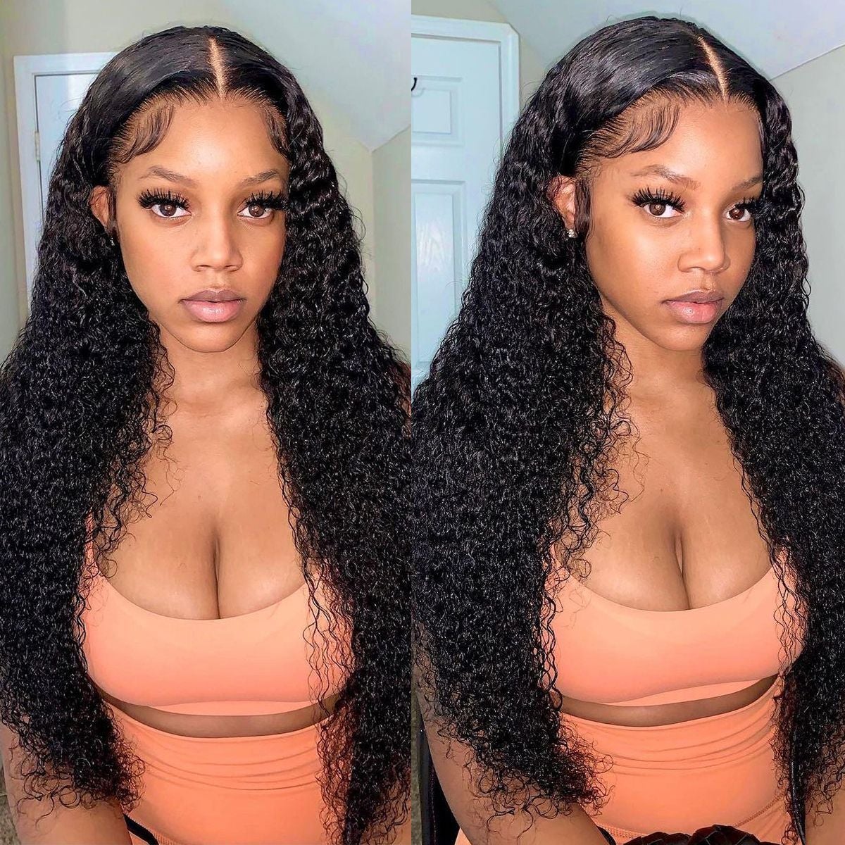 12A Jerry Curly Human Hair 180% Density 13x4 Lace Front Wig - AliNybeauty