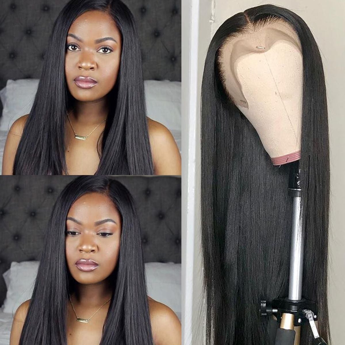 12A Straight Human Hair 6x6 Lace Closure Wig