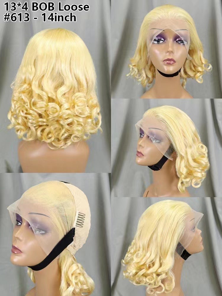 200% Density Loose Wave Bob Lace Front Wig