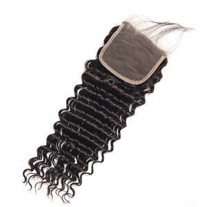 Alinybeauty Brazilian Deep Wave 100% Human Hair Lace Closure