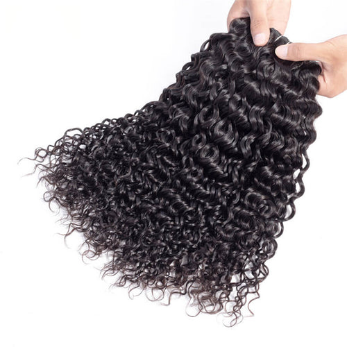 Alinybeauty Virgin Hair Water Wave Bundles with Lace Closure