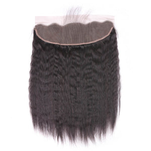 Alinybeauty Kinky Straight Virgin Brazilian Hair Lace Frontal
