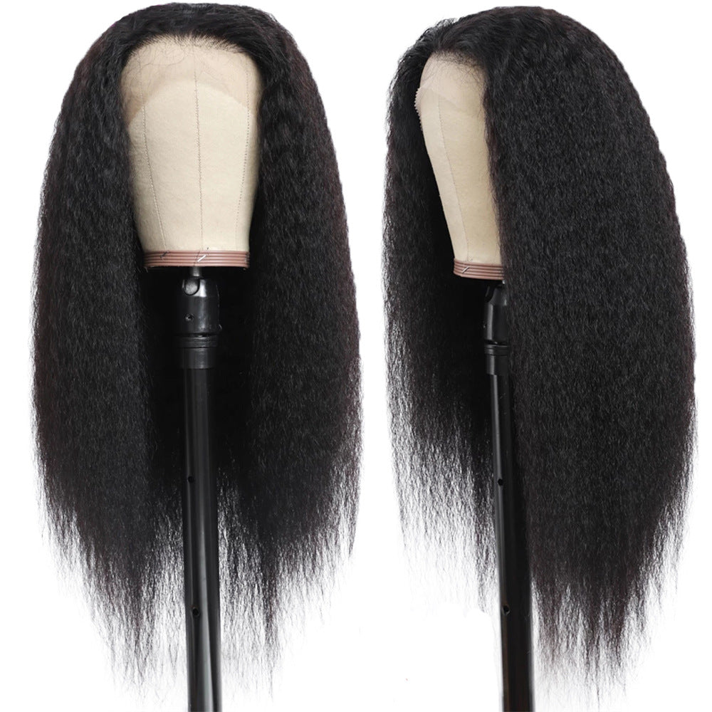 12A Kinky Straight Human Hair 13x4 HD Lace Front Wig