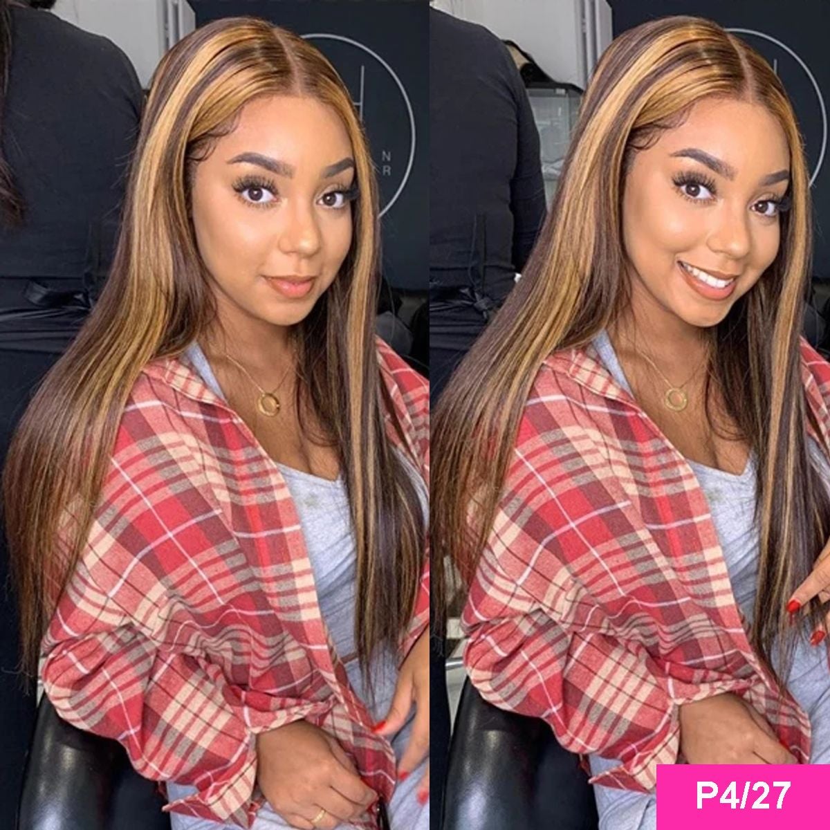 P4/27# Straight Raw Mink Brazilian Human Hair 4x4 13x4 Lace Wig